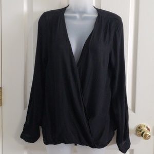 Black surplice blouse
